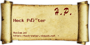 Heck Péter névjegykártya